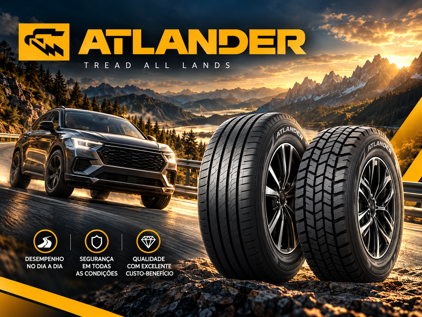 Capa do catálogo Atlander Tyre — Catálogo de pneus